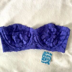 Free People Deep Periwinkle Strapless Convertible Lace Bra